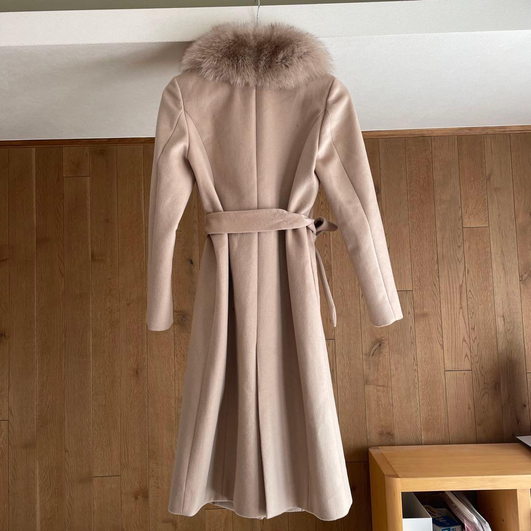 COUP DE CHANCEクードシャンス　フォックスファー付きチェスターコート