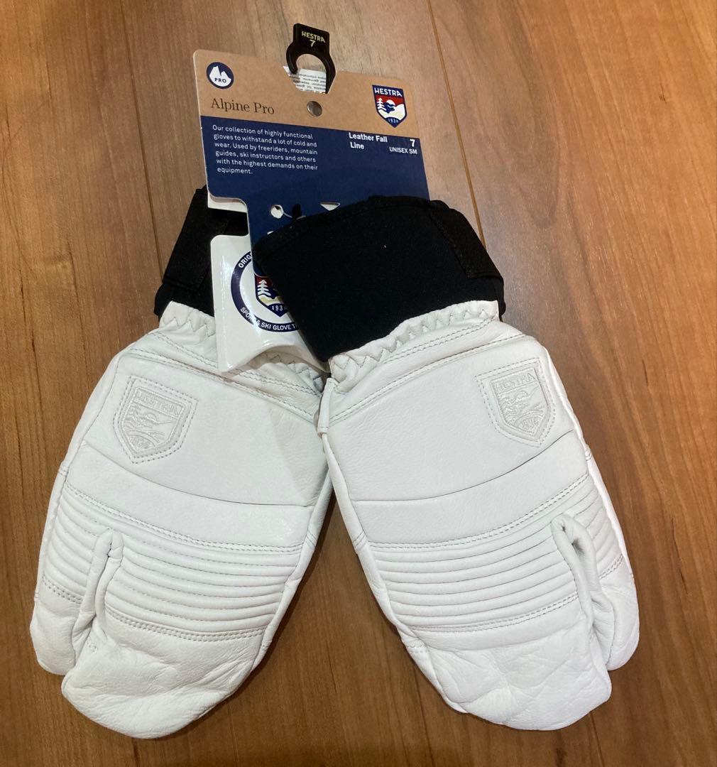 【未使用】ヘストラ　グローブ　フォール ライン スリーフィンガー 　白　サイズ７