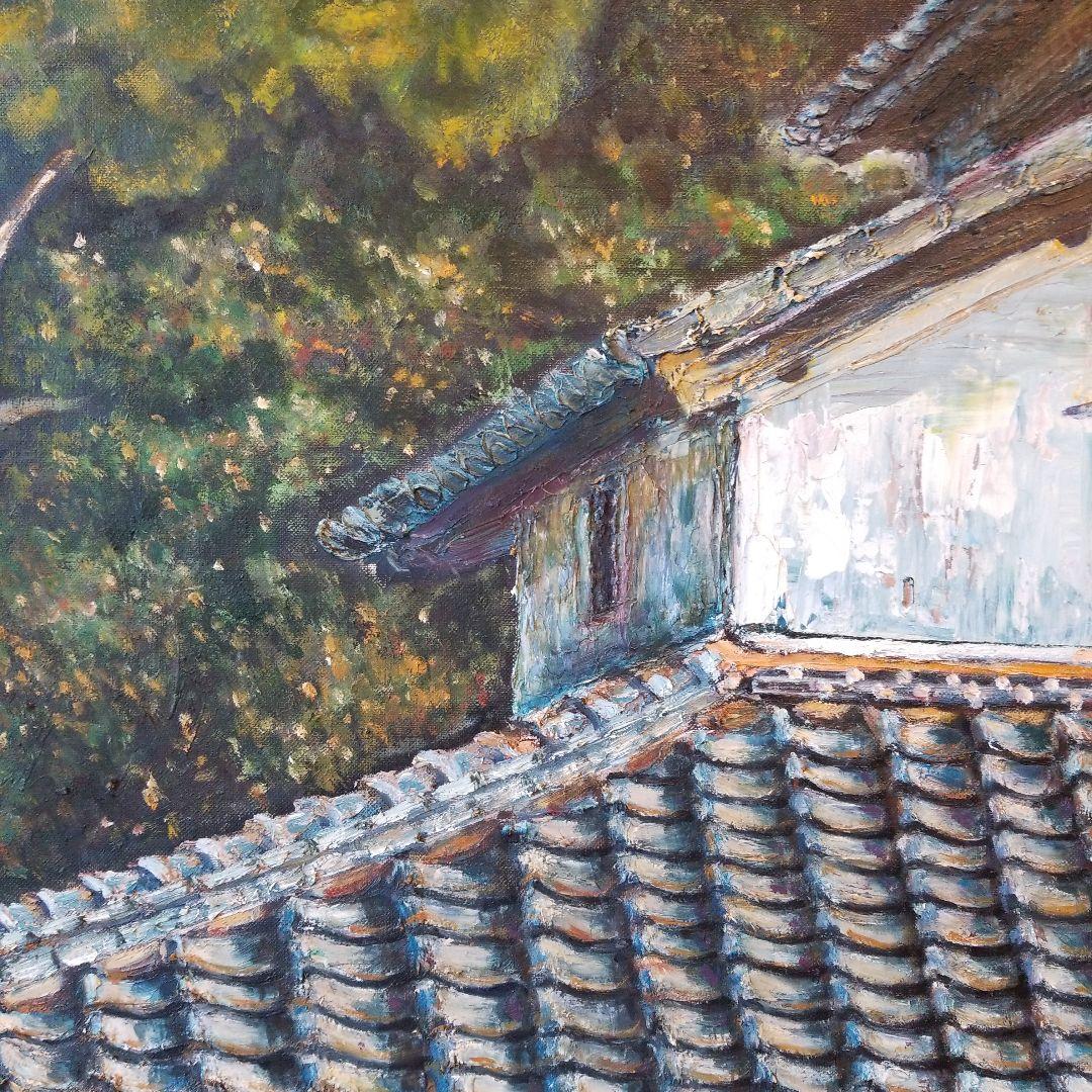 油絵　絵画　たばこかんそう《煙草乾燥小屋》F60 額付き