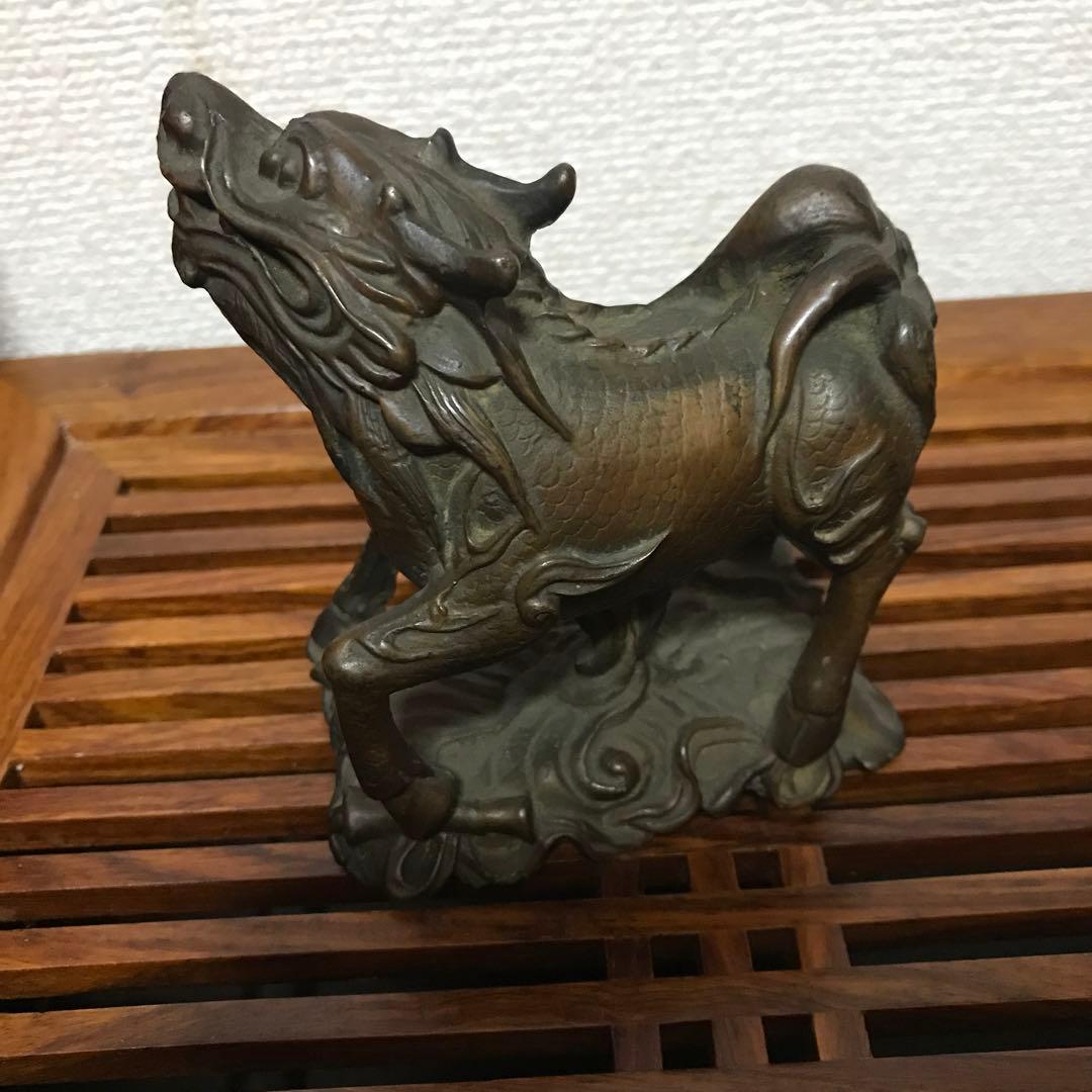 希少品　中国美術 唐物 古銅　瑞獣麒麟　骨董品　中国古玩 古美術品