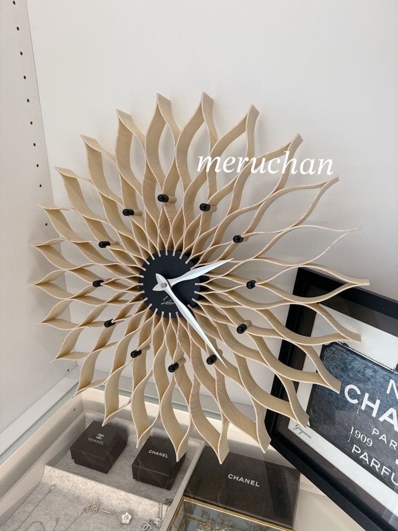 【美品】Francfranc フラワー 壁掛け時計 おしゃれ お花