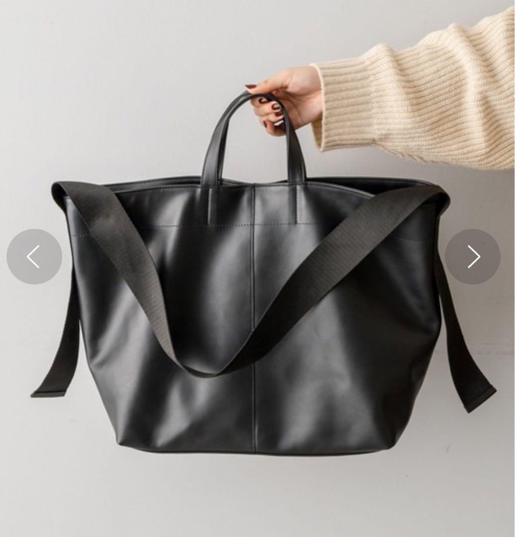 美品 イヤパピヨネ レザー 2way A4サイズ ワイドテープトートバッグ L