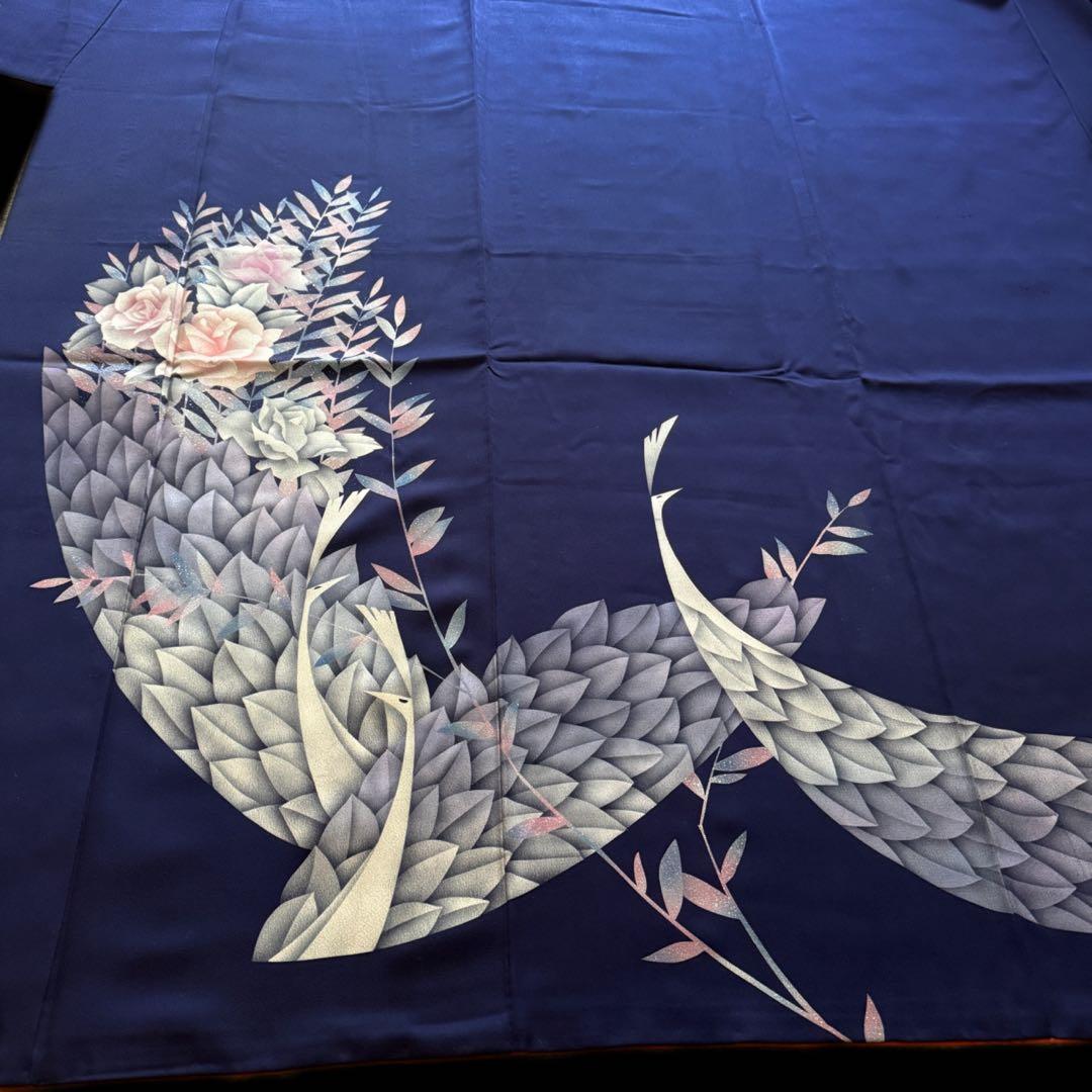 振袖フルセット　トールサイズ　正絹長襦袢つき　紺色　成人式　159〜169