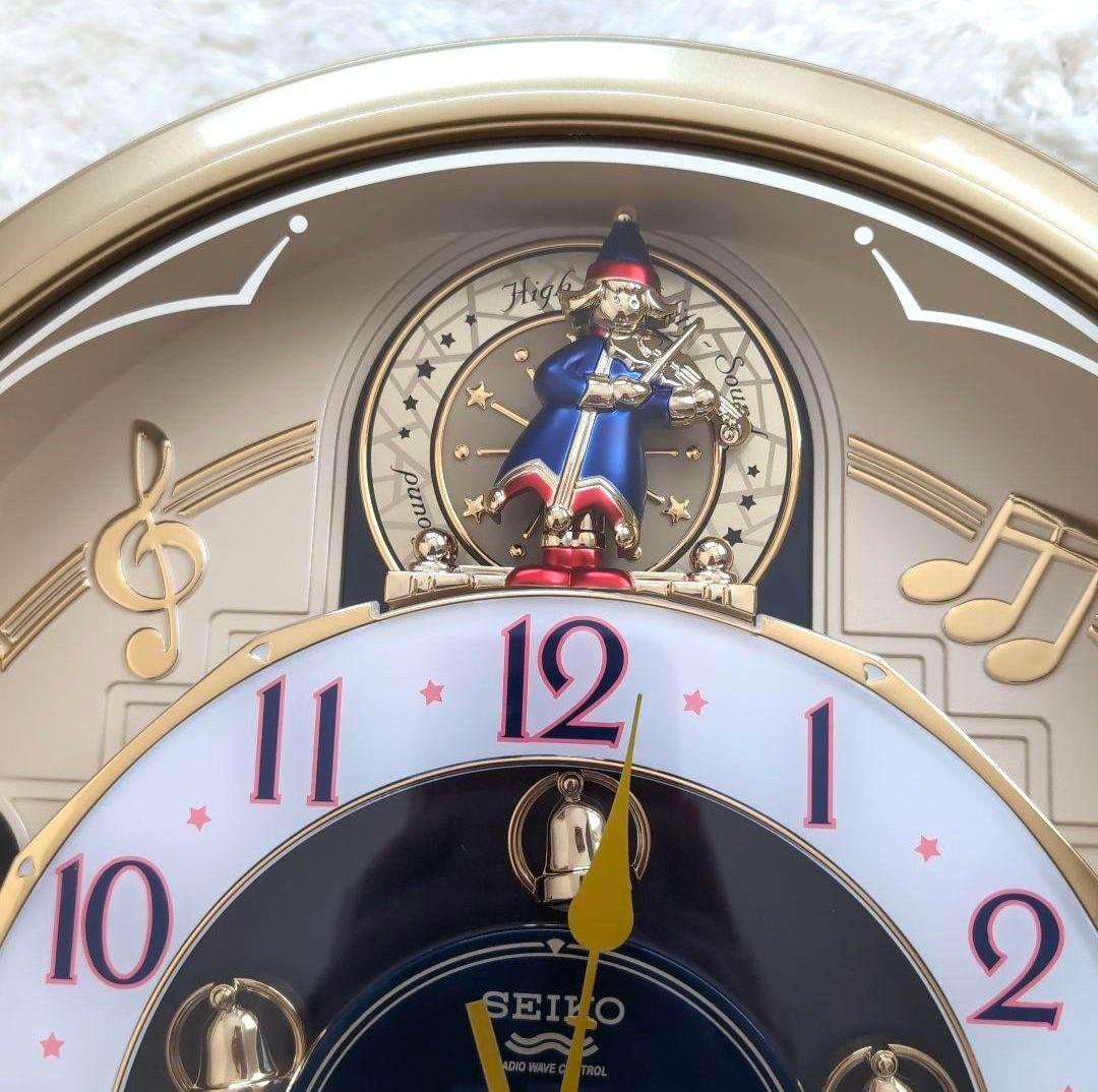 【美品】SEIKO からくり時計 電波時計 ウェーブシンフォニークリスマスソング