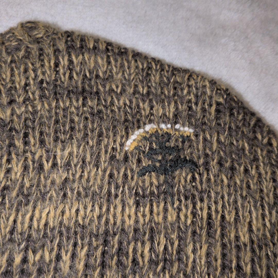 45R　花柄刺繍　ニット　グラデーション　アルパカ混