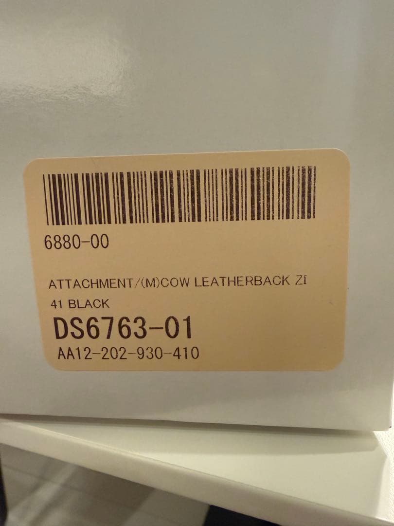 靴 ATTACHMENT COW LEATHER BACK ZIPSNEAKERS