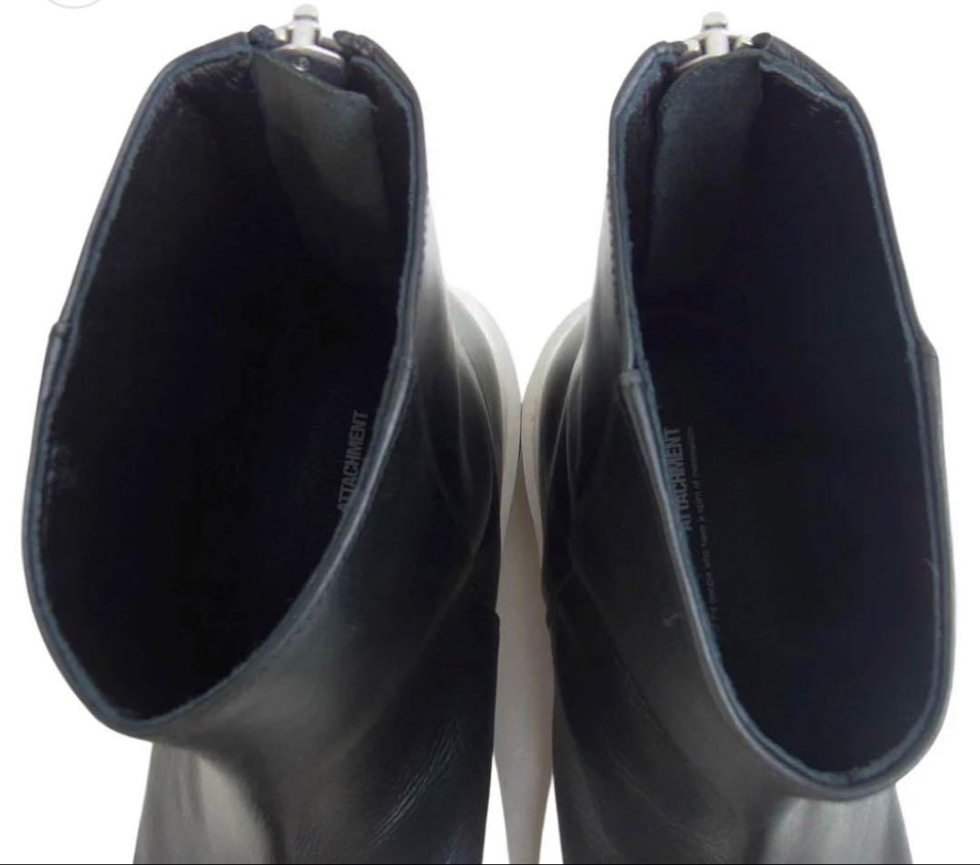 靴 ATTACHMENT COW LEATHER BACK ZIPSNEAKERS