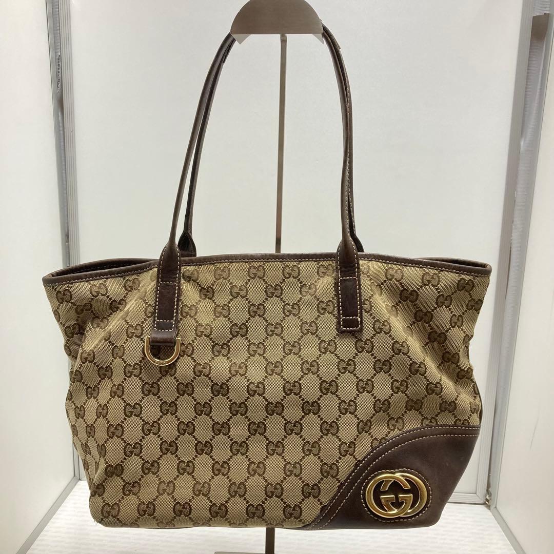 訳あり　グッチ GG インターロッキング　キャンバス　トートバッグ