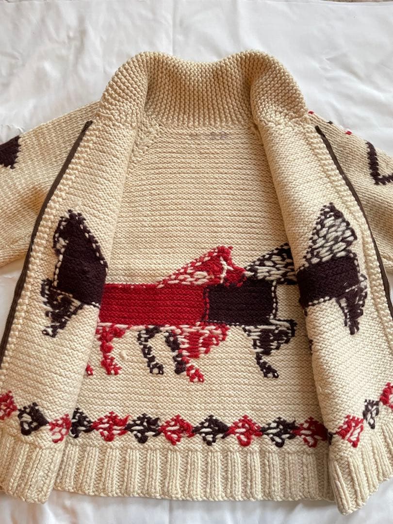 カウチン　古着　馬柄