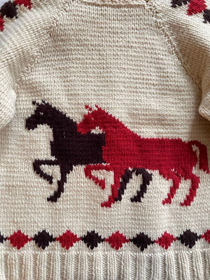 カウチン　古着　馬柄