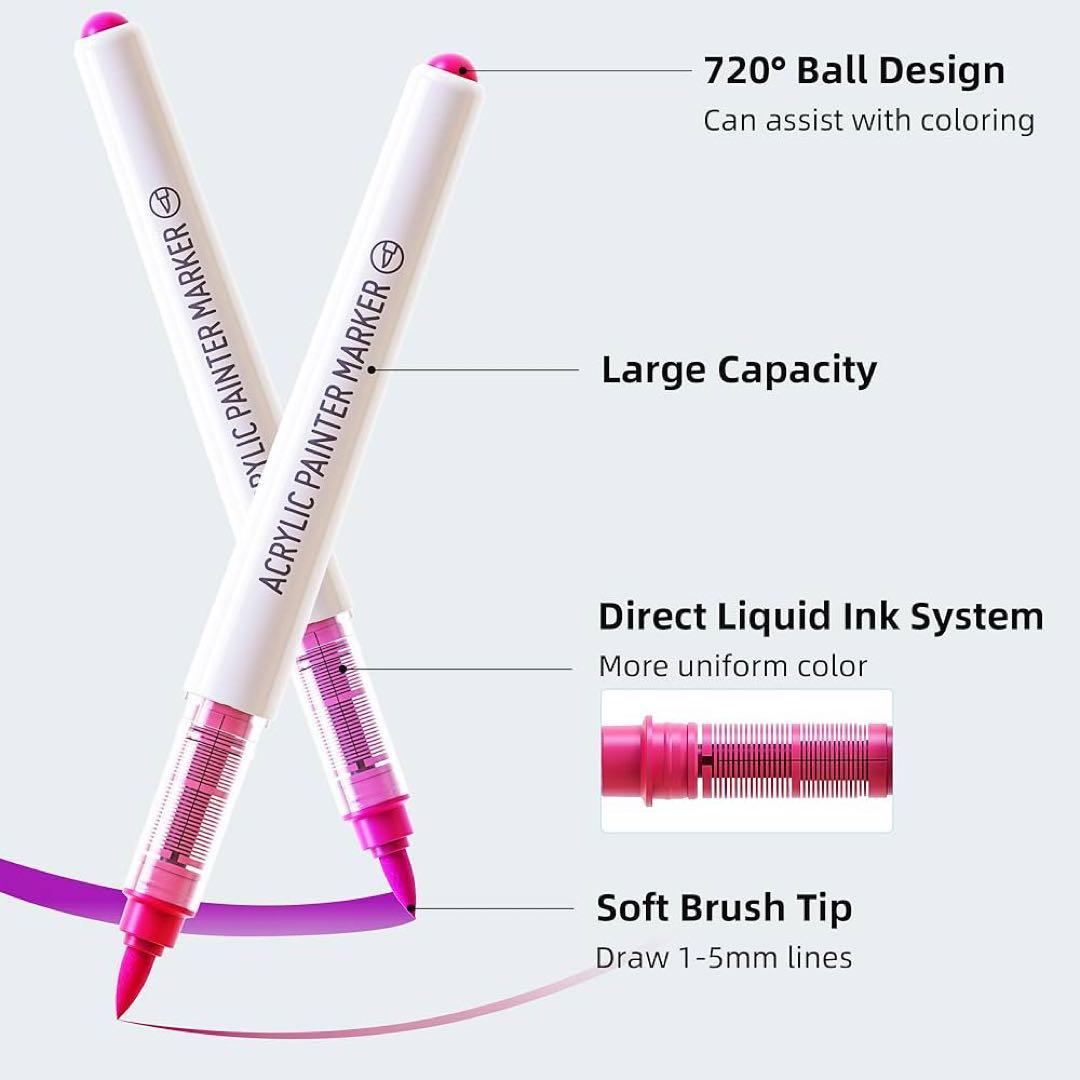 【美品】アクリルマーカー　192色　収納袋付き　ほぼ新品未使用　ペン　塗り絵