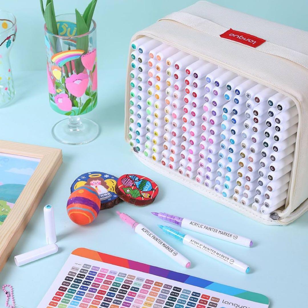 【美品】アクリルマーカー　192色　収納袋付き　ほぼ新品未使用　ペン　塗り絵