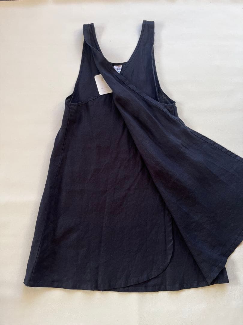 フォグリネンワーク　オーバーエプロン　リネン ネイビー