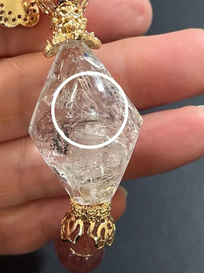 水入水晶ストロベリークォーツのブレスレット