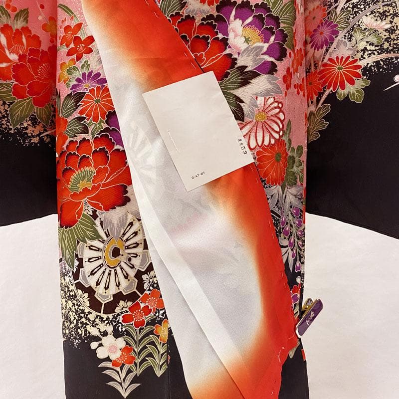 410ag127◎七五三 七歳 女児 着物&袋帯 古典柄 金銀彩◎未使用品