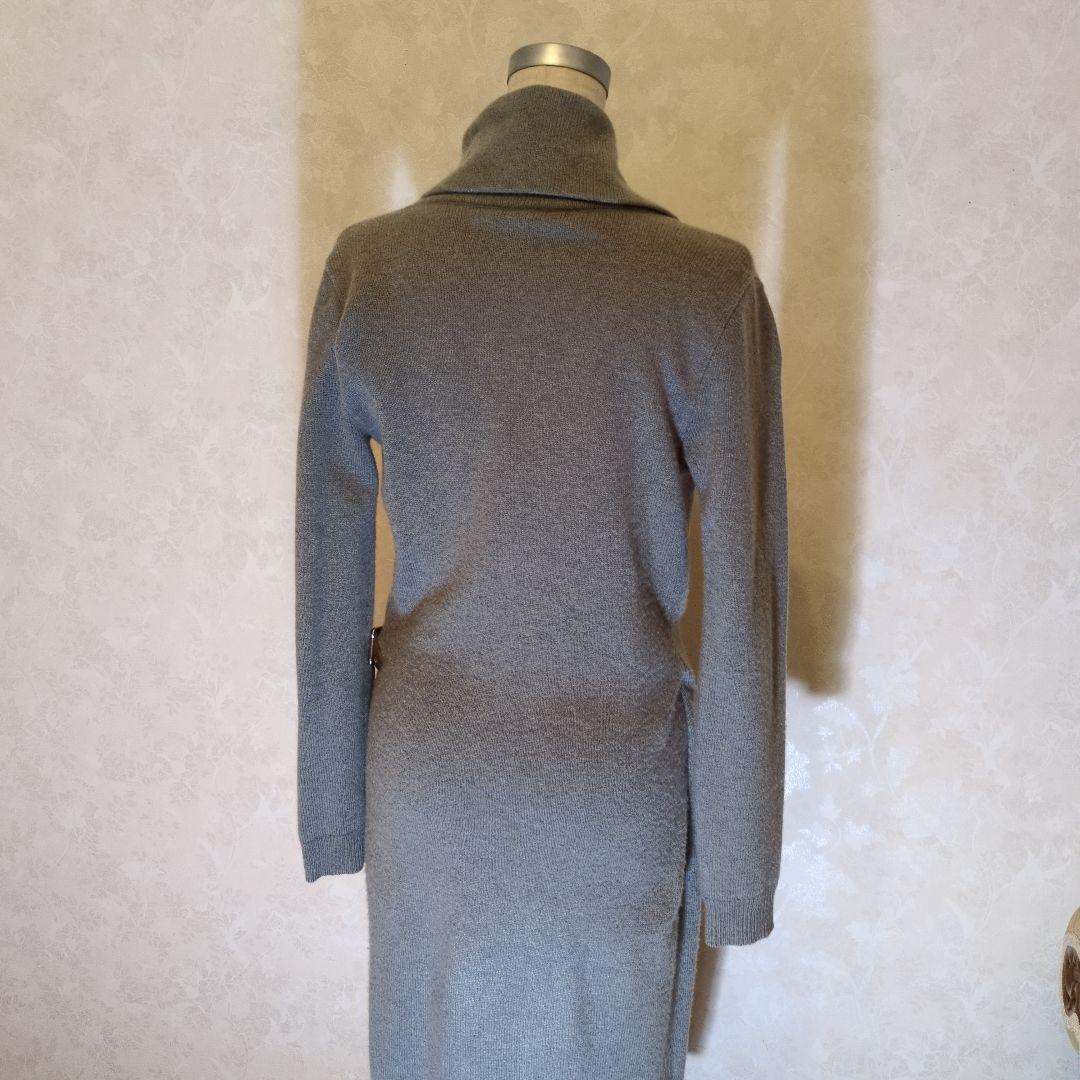 ラルフローレン、ブラック、レーベル ニットワンピース