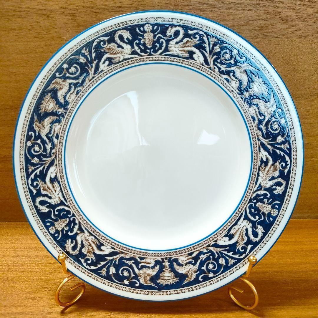 美品★ウエッジウッド 4枚セット ディナープレート フロレンティーン コバルト