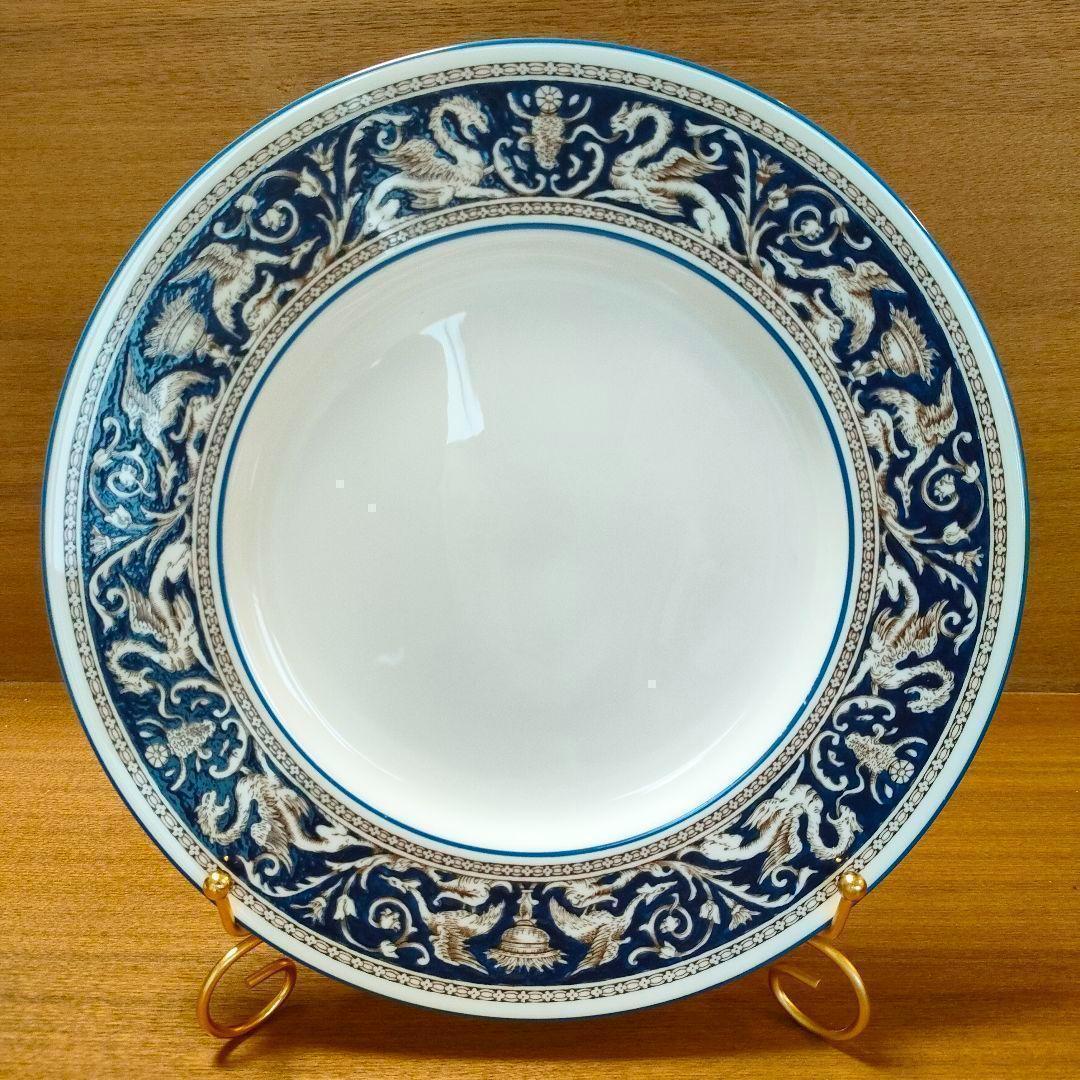 美品★ウエッジウッド 4枚セット ディナープレート フロレンティーン コバルト