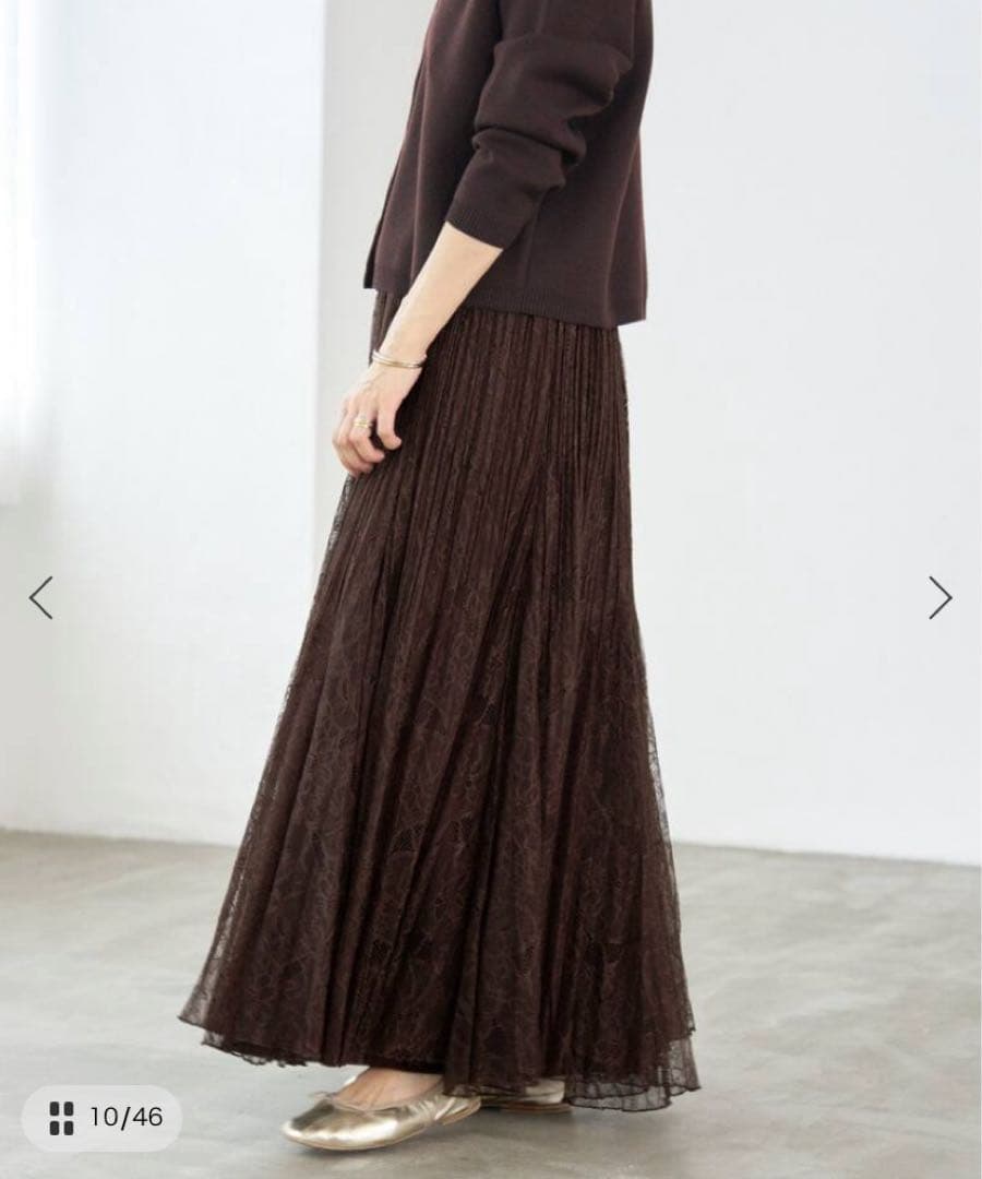 今期IENA★レースプリーツスカート