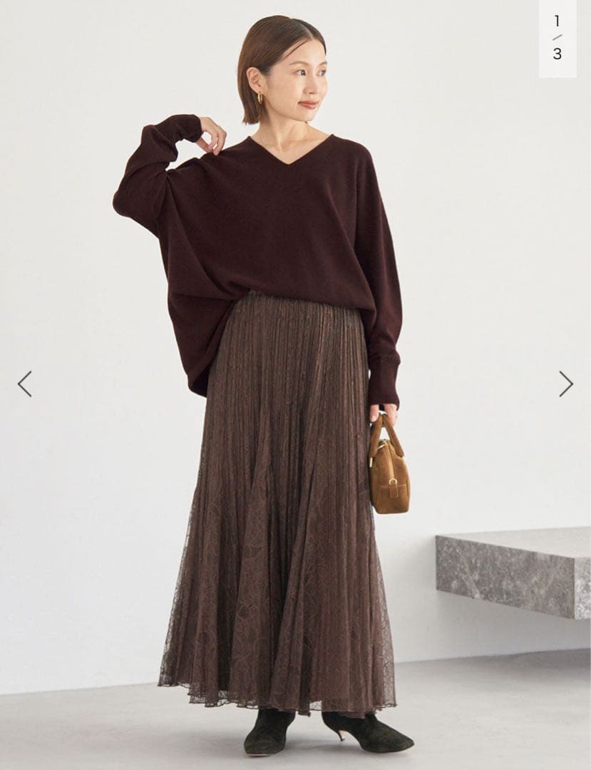 今期IENA★レースプリーツスカート