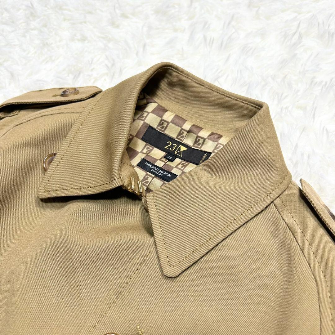 【美品】23区 トレンチコート 総柄 ベルト付き ベージュ Mサイズ