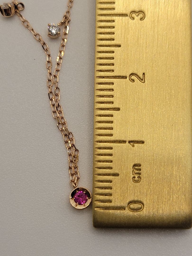 美品★Canal 4℃ K10 PGブレスレット ルビー ジルコニア