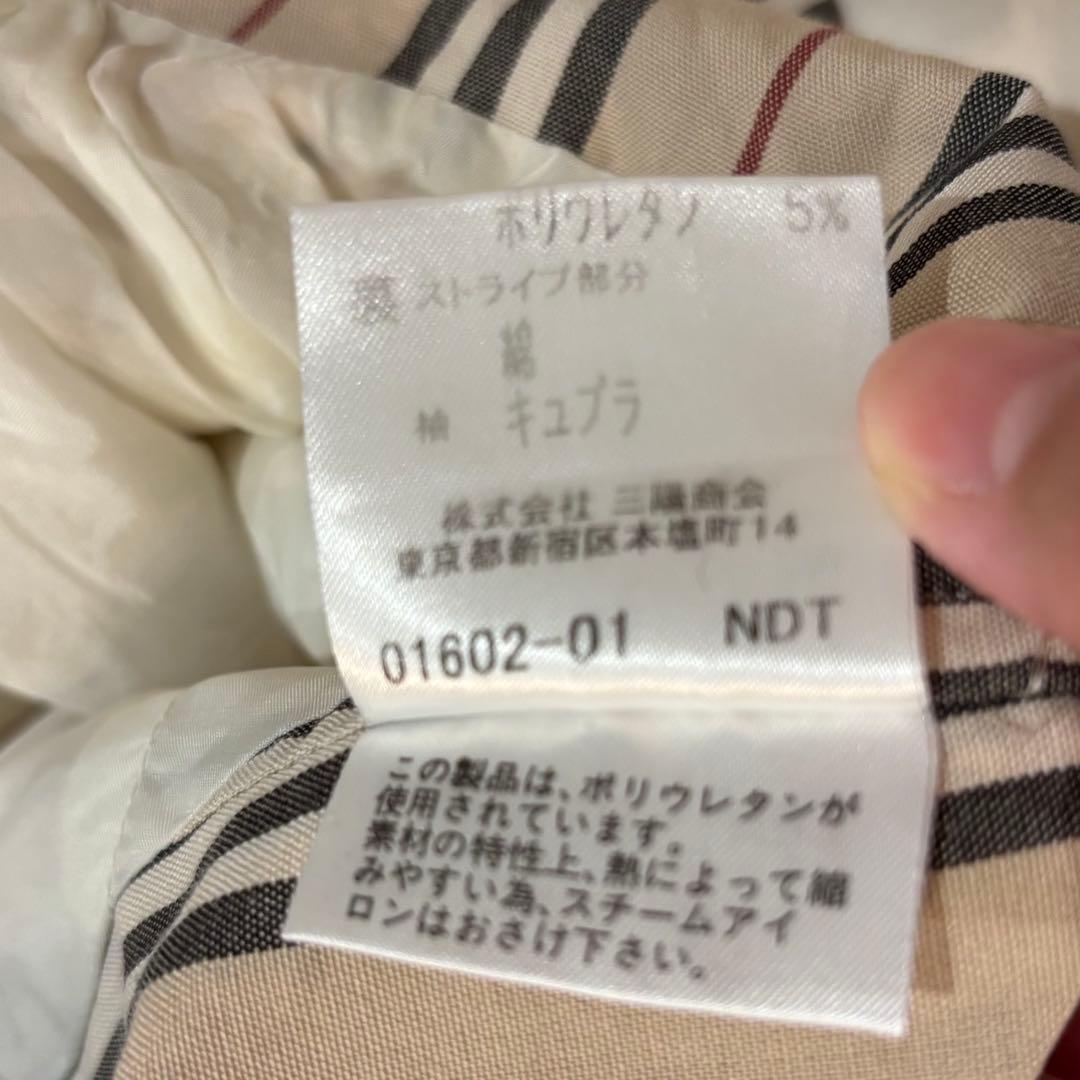 バーバリーロンドン　トレンチコート ストライプ　アイボリー　L
