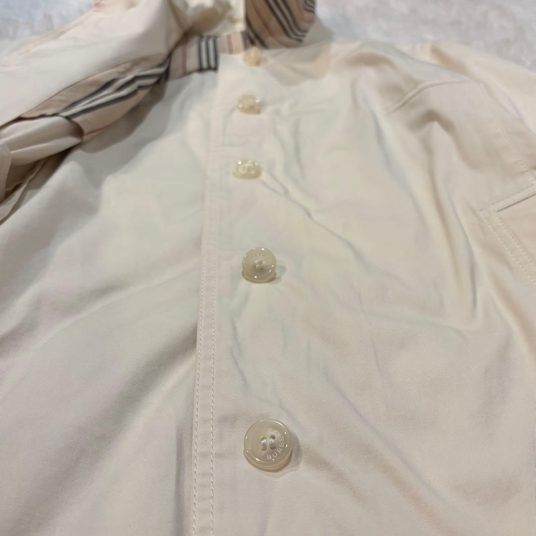 バーバリーロンドン　トレンチコート ストライプ　アイボリー　L