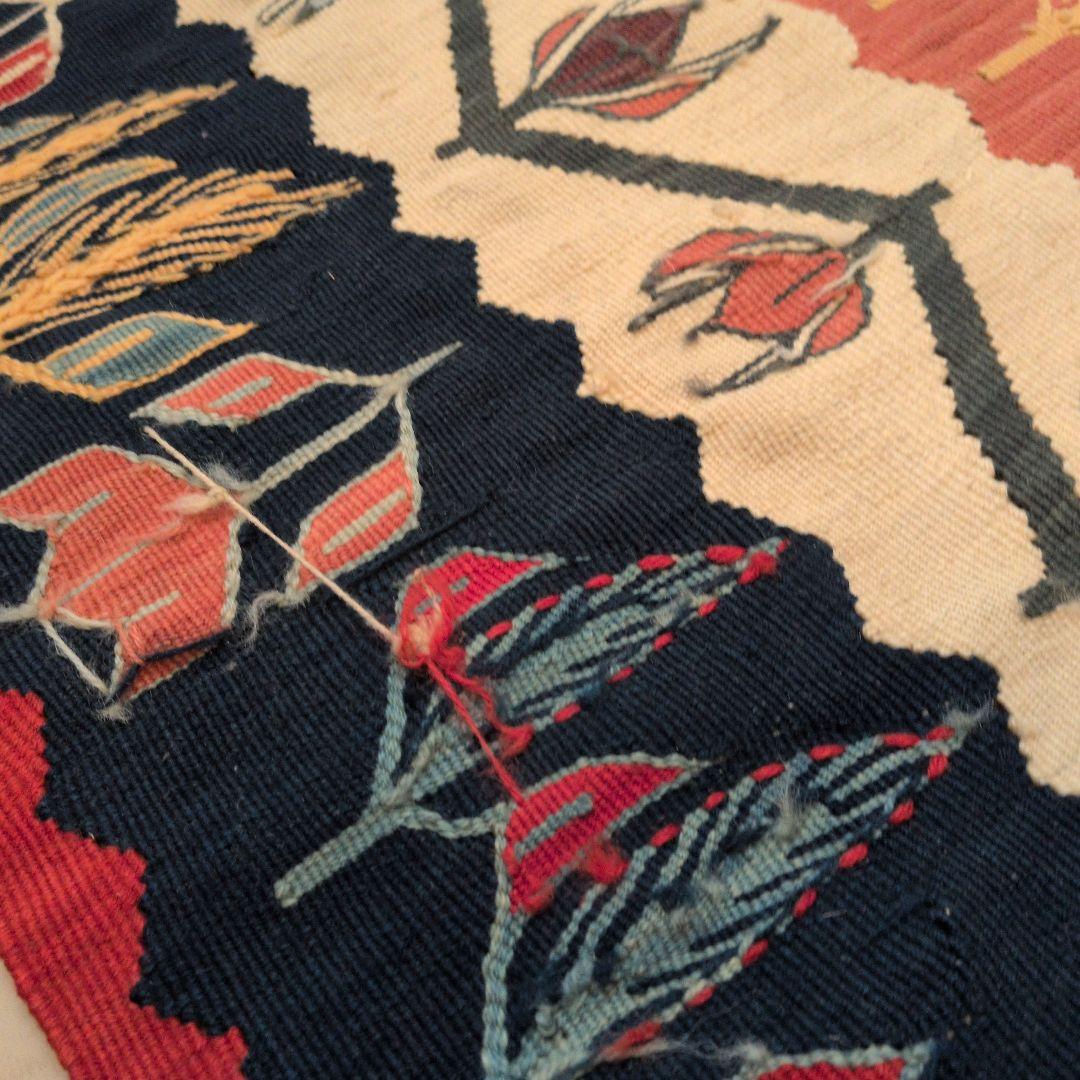 【極美品】手織り キリム トルコ・ウシャク産 絨毯 ウール 115×177cm