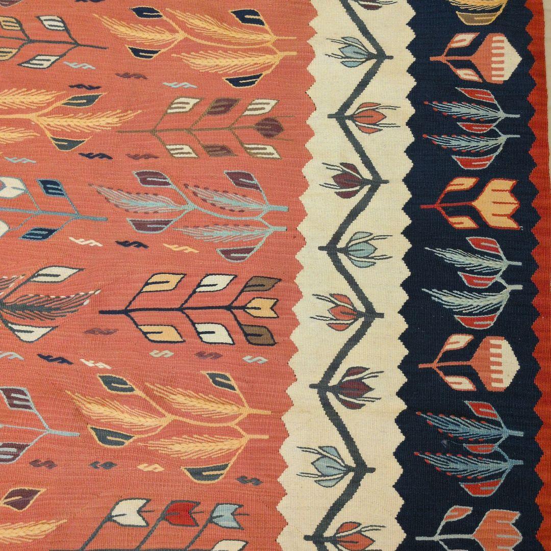 【極美品】手織り キリム トルコ・ウシャク産 絨毯 ウール 115×177cm