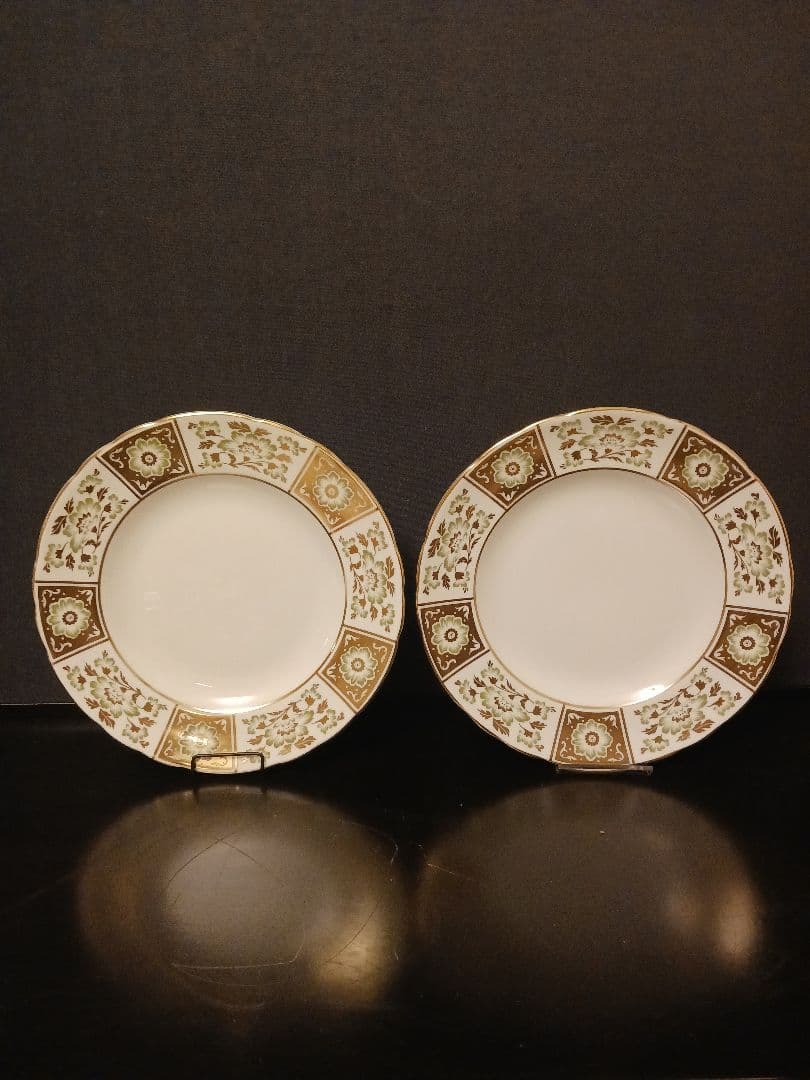 ロイヤルクラウンダービー グリーンダービーパネル ケーキプレート ③④