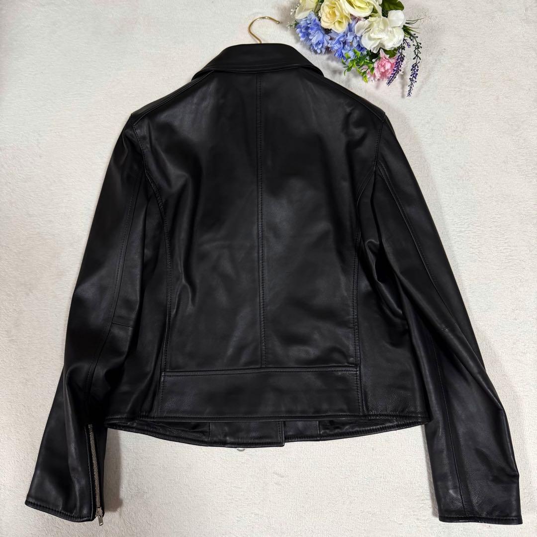 美品★23区★ラムレザーダブルライダースジャケット　40 羊革 ブラック　黒
