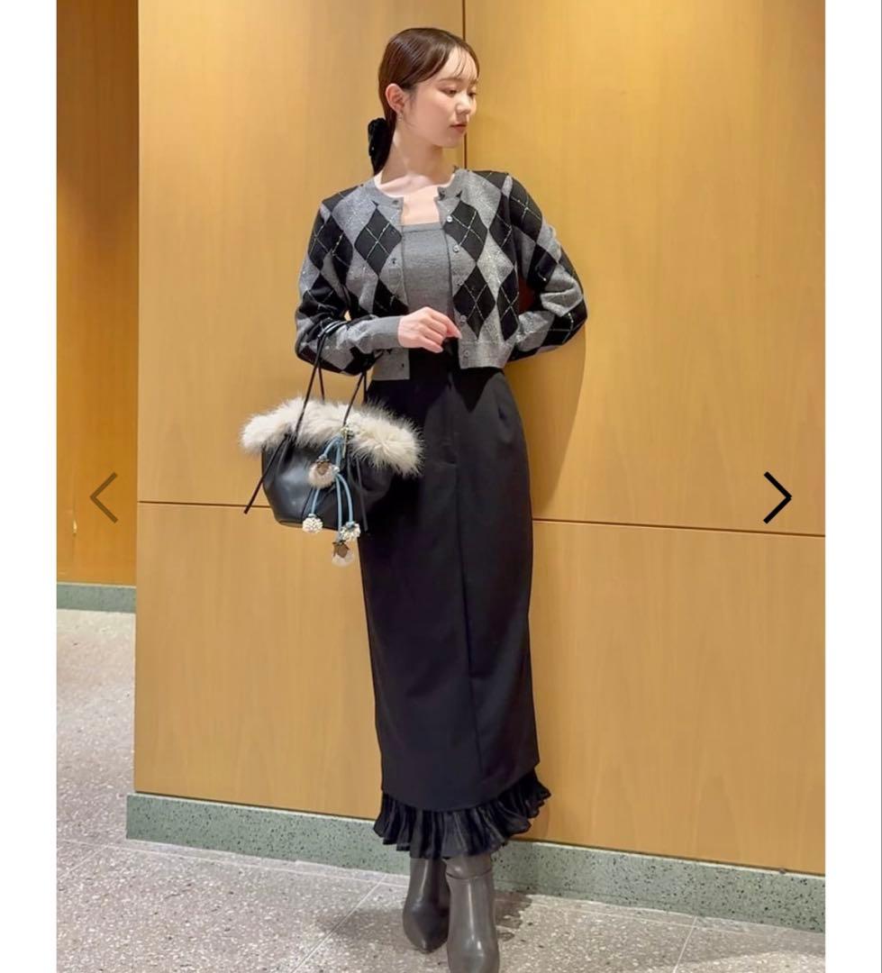 SNIDEL プリーツドッキングナロースカート