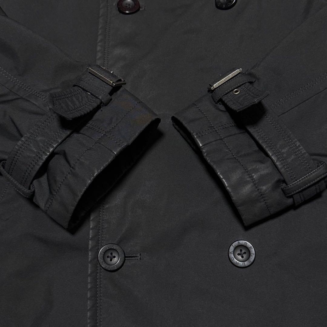 バーバリーブラックレーベル トレンチコート 裏地チェック 腰ベルト付き Lサイズ