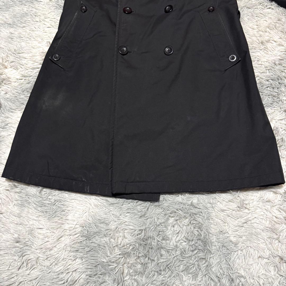 バーバリーブラックレーベル トレンチコート 裏地チェック 腰ベルト付き Lサイズ