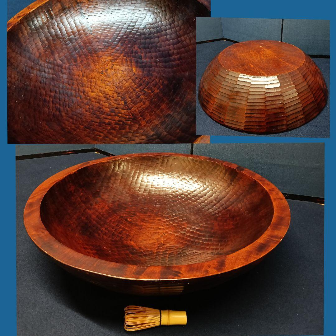 AM95 こね鉢 木製 天然木 直径60cm 重さ5.5kg 蕎麦饂粉物 こね器