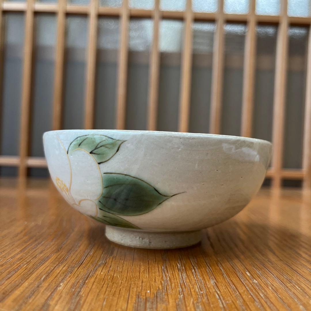 京焼・清水焼　陶あん　組茶碗　紅白牡丹　中✖️1点　小✖️1点