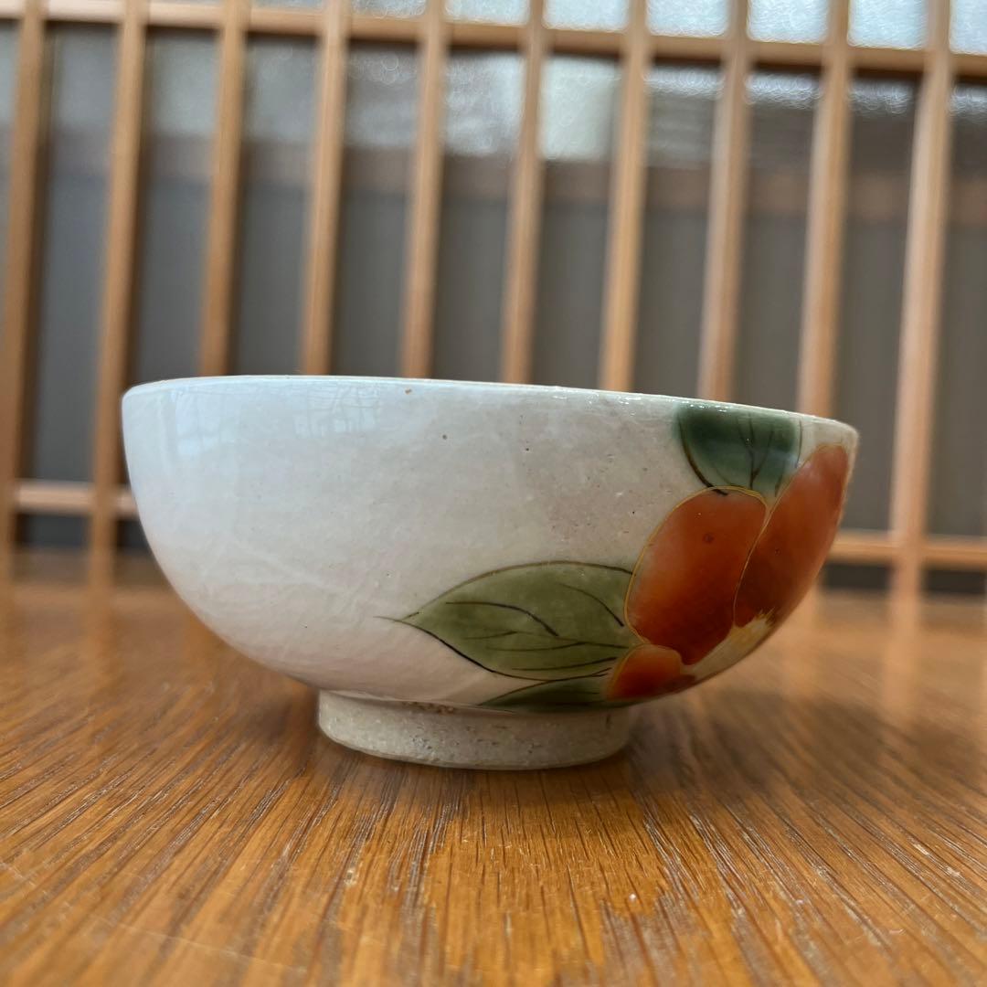 京焼・清水焼　陶あん　組茶碗　紅白牡丹　中✖️1点　小✖️1点