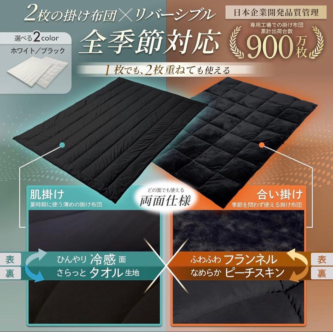 GOKUMIN 掛け布団 2枚合わせ オールシーズン 吸湿発熱 シングル 白