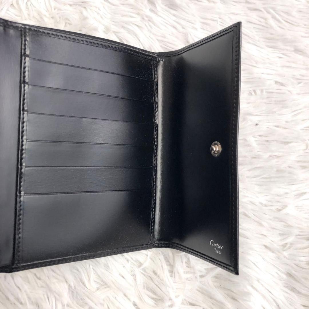 財布 ブランド 黒 Cartier カルティエ パンテール 箱付き レザー 本革
