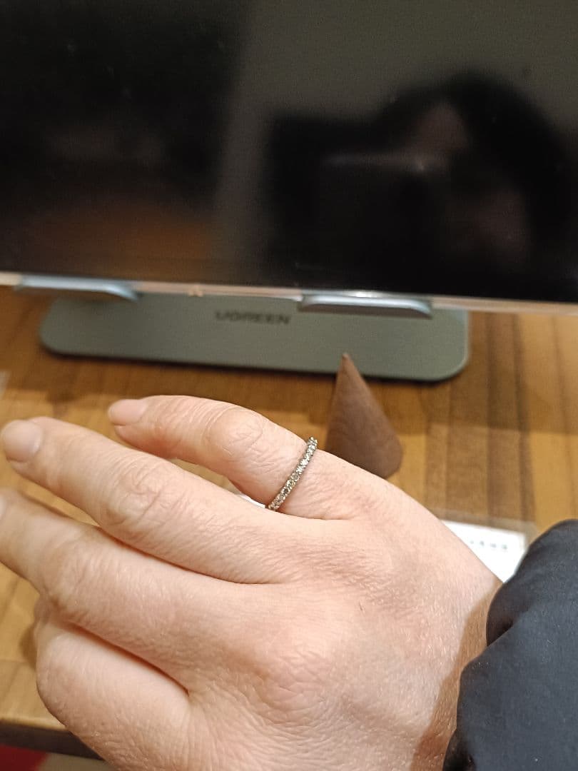 umu『fila』K18WG エタニティブラウンダイヤ0.25ct 4.5号