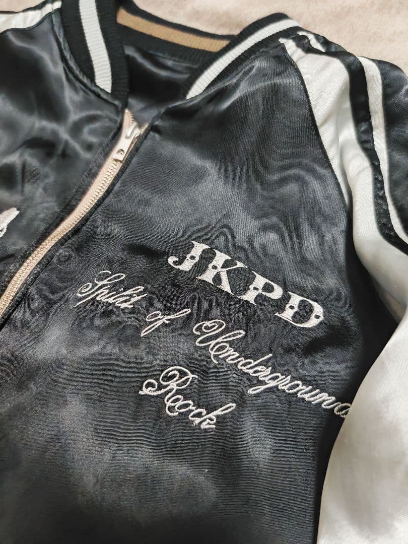 JKPD 美品 日本 限定２面用 スカジャン スカル 100%silk