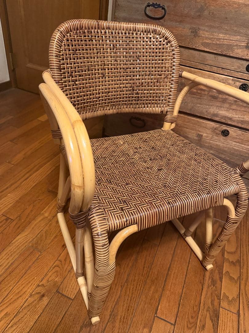 misa様昭和大正レトロハンドメイド？竹？ワラ？椅子イス　木工　巨匠作品芸術美術