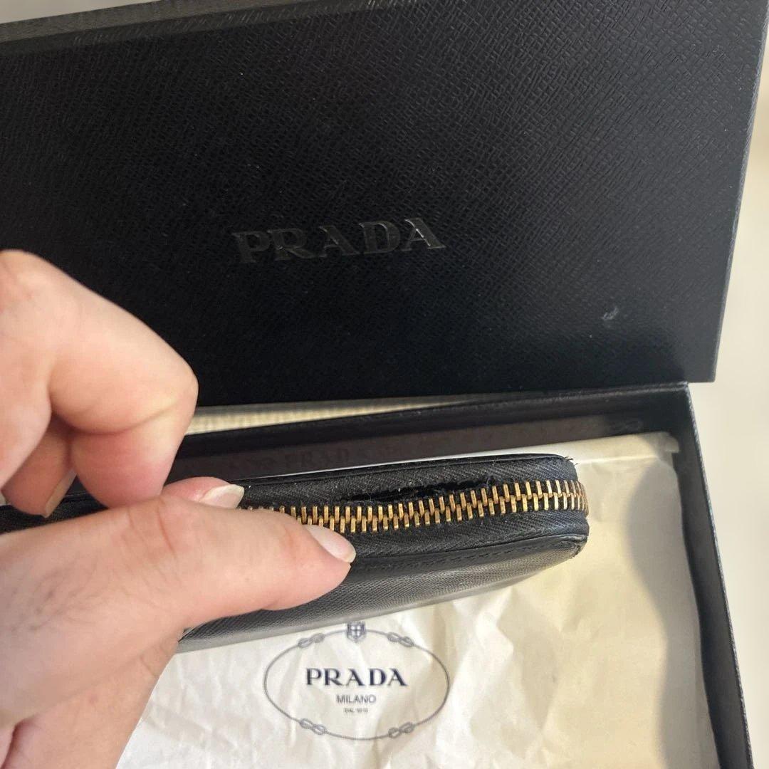 PRADA ブラックレザー 長財布 箱付き　プラダ　財布