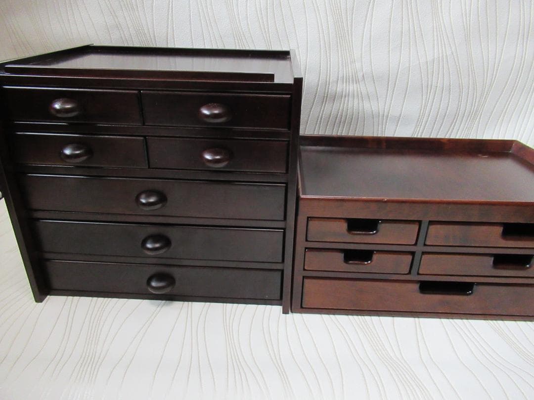 ほぼ未使用木製シェルフ 木工 小物入れ 引き出し トレー 豊岡クラフト 森林楽