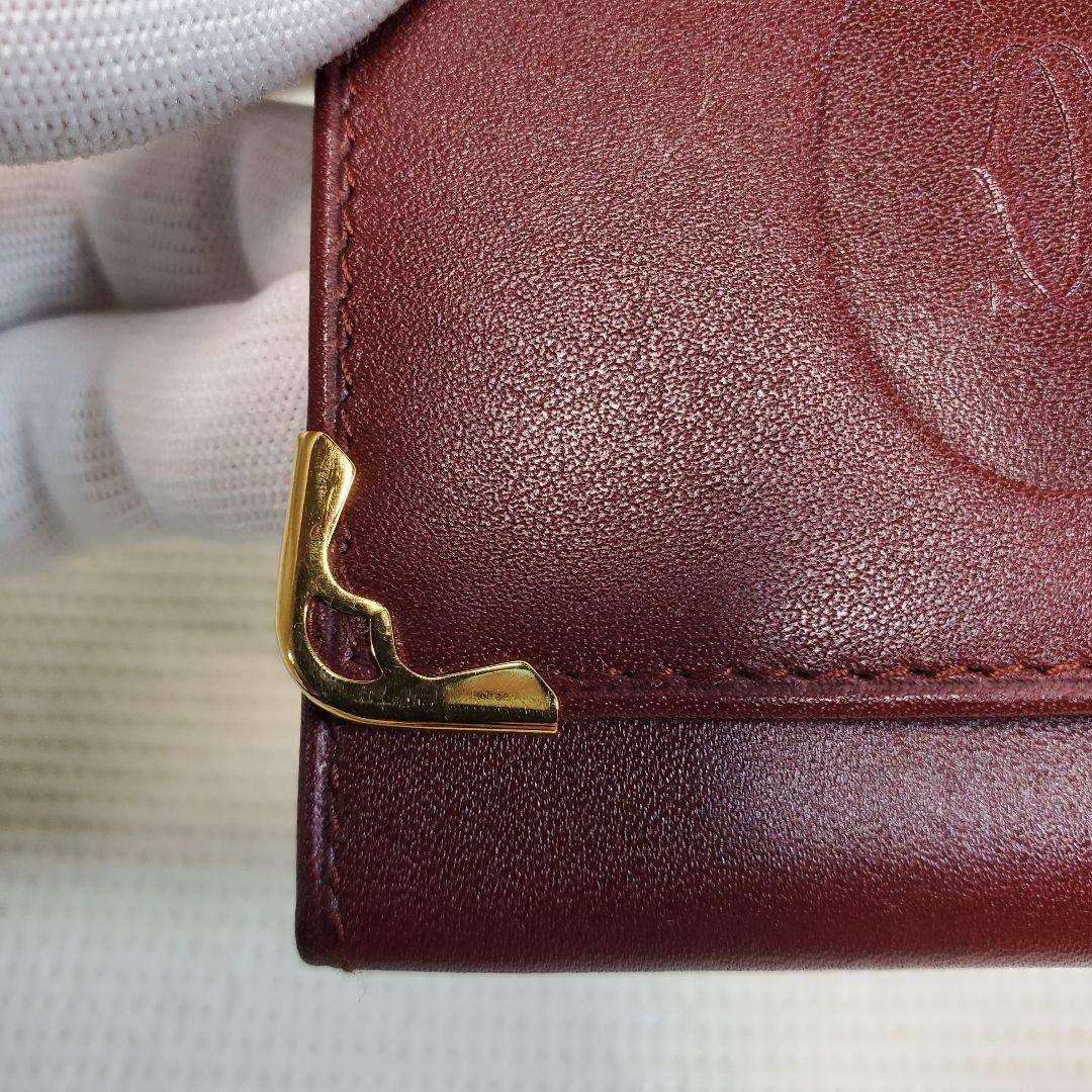 【美品】Cartier マスト バーガンディ ケース 財布 レザー