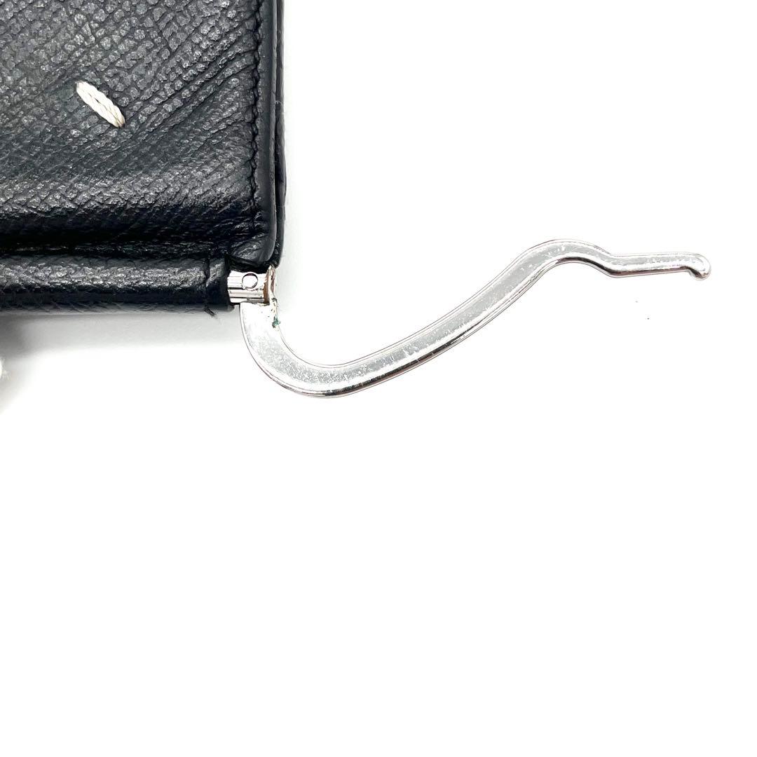 メゾンマルジェラ　マネークリップ　三つ折り　ケース　レザー　ブラック