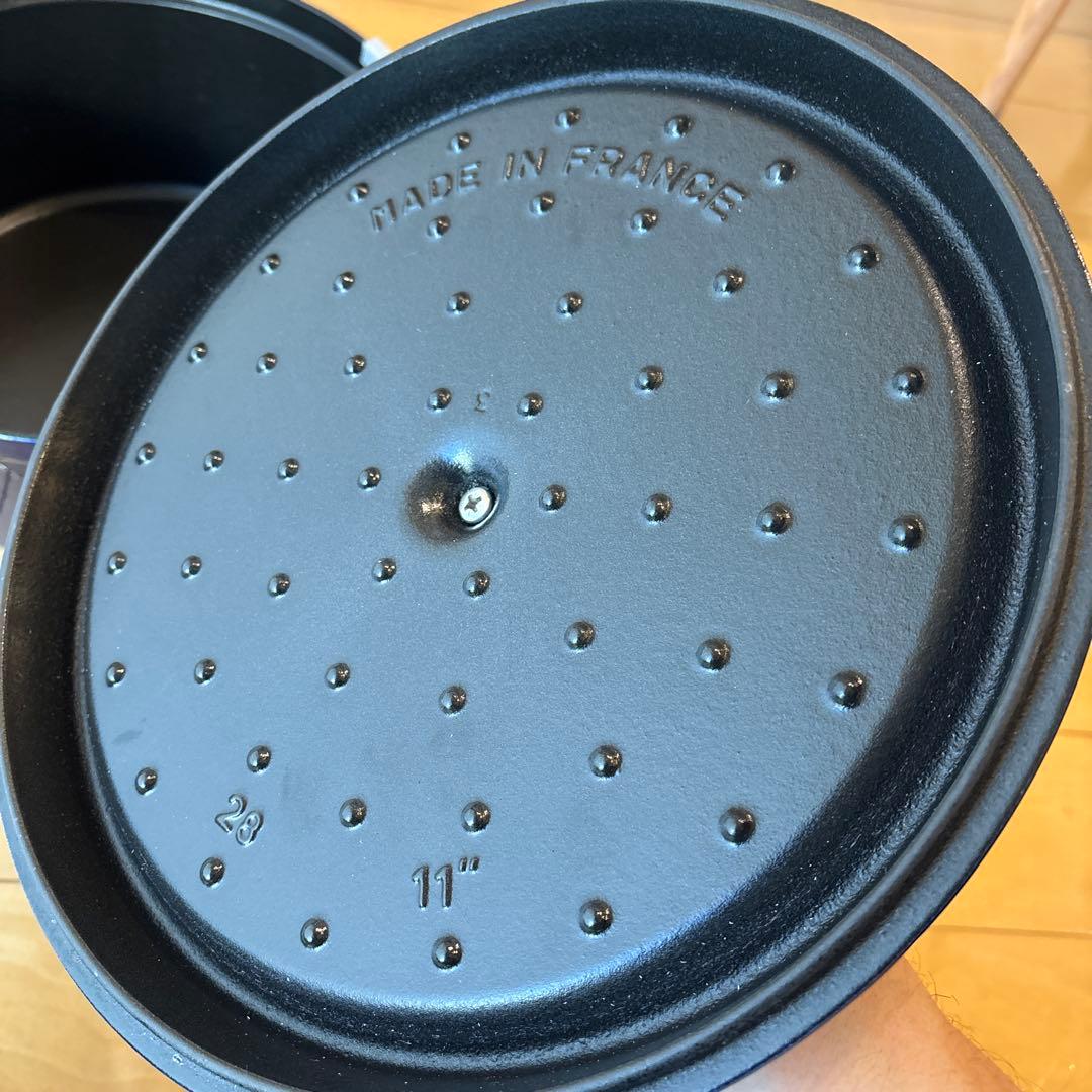 新品 グランブルー ストウブ staub 鍋 ピコ・ココット ラウンド 28cm