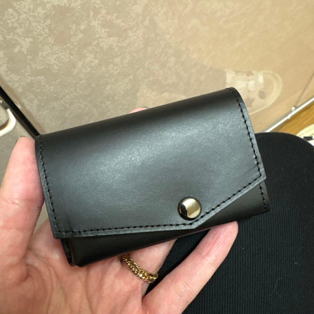 極美品 アブラサス 小さい財布 ブラック