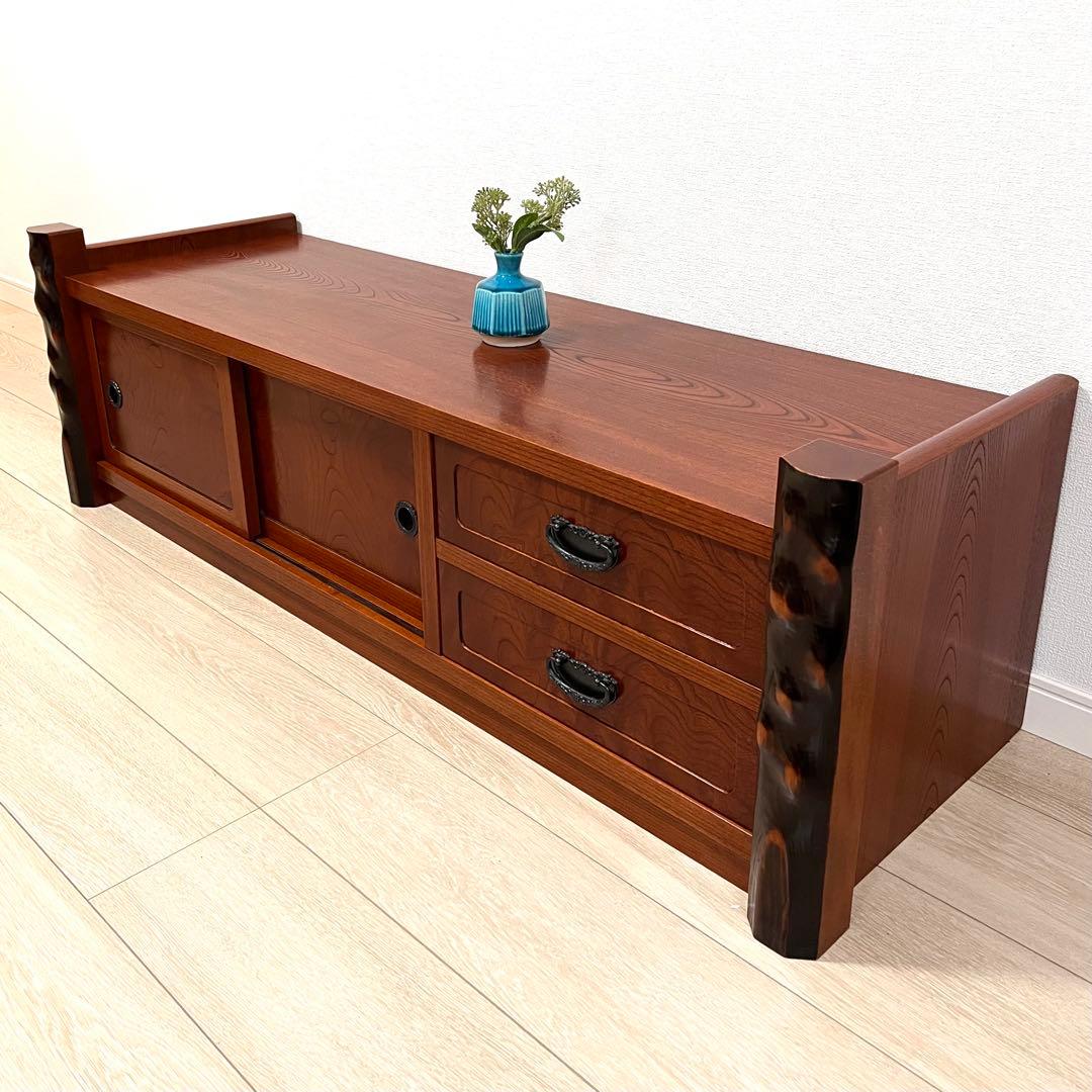 （ち05）【からくり隠し箱付き】置床 置き床 ローボード テレビ台 飾り台 花台